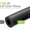 Beefed Up Five Sixteenth Inch ID Fuel Line Hose For Gas Diesel Oil SAE 30R7 NBR Heavy Duty High Pressure 300 PSI 10 Ft Length
