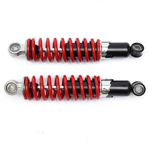 Two red coil shocks, part of Heavy Duty Front Suspension Swingarm Assembly For DIY Parts Buggy Electric ATV Go Kart Bike US Stock Kit.