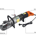 Heavy Duty Electric Hydraulic Tube Bender For Rebar And Steel Pipe 25Mm Max Capacity, featuring core motor and high strength hook.