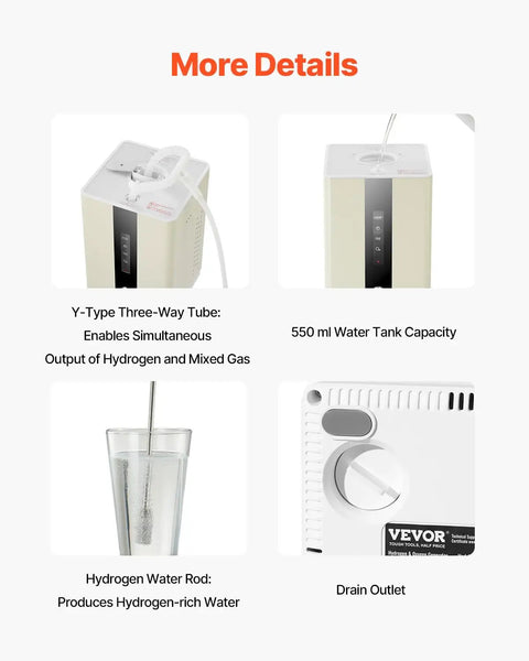 Hydrogen Inhalation Device With 99.99 Percent Purity And Separation Technology 225 mL Per Minute features and components