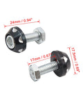 Fresh Black Aluminum Alloy License Plate Bolt Screws Pack For Cars And Motorcycles Decorative Mounting Hardware, 24mm and 17mm sizes.