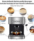 Straight Up Gotta Have Electric Coffee Machine With Milk Frother brewing cappuccinos and lattes with barista quality.