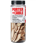 Jar of Porter-Cable plate joining biscuits for Pro Grade Number 20 Plate Joiner Biscuit For Woodworking Projects, Built To Last, Heavy Duty Joinery Tool With Precise Alignment, Durable Doweling Component Model 5562.