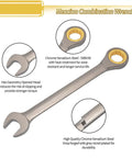 One And One Eighth Inch SAE Open End Ratcheting Wrench Built Tough With Industrial Grade Gear Spanner Chrome Vanadium Grey Nickel Plated 72 Teeth 12 Point Design Five Degree Swing For Tight Spaces