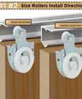 Quiet Sliding Closet Door Rollers Replacement Set Seven Eighths Inch Wheels for Wardrobe Cabinets Top Mounts installation guide