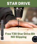 Drilling with Beefy 3 Inch Lag Screws For Exterior Wood Construction Size 14, Washer Head, Black Coated, Star Drive Bit Included