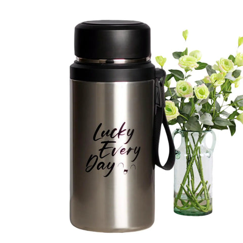Insulated Water Bottle For On The Go Hydration 800ml Stainless Steel Flask with floral background