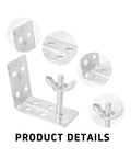 2 Pack Silver L Shaped Brackets With Wing Nuts For Roman Shades No Fuss Installation Heavy Duty Metal Mounting Brackets Details