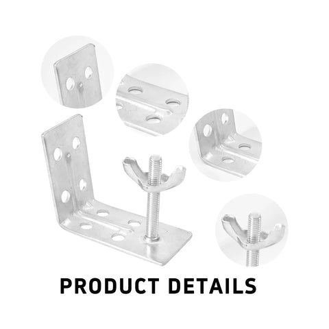 2 Pack Silver L Shaped Brackets With Wing Nuts For Roman Shades No Fuss Installation Heavy Duty Metal Mounting Brackets Details