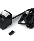 Submersible Fountain Pump 198 GPH Magnetic Drive For Ponds, Waterfalls, And Fountains, No-Fuss, with power cord and connector