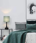 Blue Green Bedside Lamps Set Of 2 With Fabric Shade And Metal Base Small Table Lamps For Bedroom Living Room And Office Cozy Modern Lighting For Desks And Dresser Perfect Accent Lights beside bed with green bedding