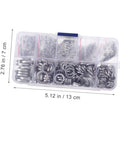 600 Piece Stainless Steel Washer Kit For Automotive, Construction And Industrial Use With Lock Gaskets And Split Washers Built To Last, High Conductivity, Rust Resistant, Easy To Install, Prevents Loosening, 13 x 7 cm case