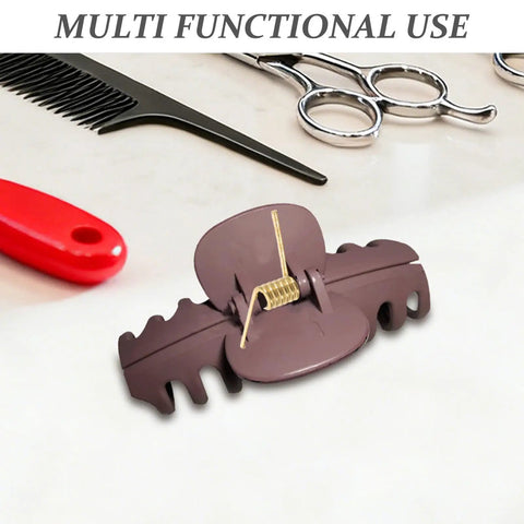 8 Pack Hair Clip Spring Replacement with strong clamping steel jaw on table with scissors and comb.