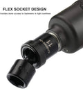 Close-up of One Quarter Inch Drive Shallow Universal Impact Socket Set 12 Piece Metric 5mm to 15mm Six Point Cr Mo Steel Swivel Socket