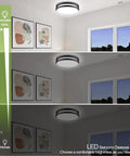 10 Inch LED Flush Mount Ceiling Light Fixture With 3 CCT 3000K 4000K 5000K Easy Switch, 18W LED Ceiling Lamp showing dimmable feature