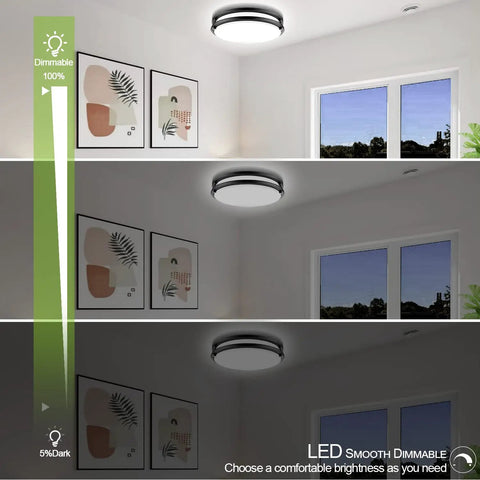 13 Inch LED Ceiling Light Flush Mount 40W Dope Energy Saving Dimmable Fixture With 4000 Lumens And Multi Color Temperature in room