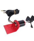 Beefed Up Brushless Underwater Thruster With Fully Sealed Marine Propulsion System Delivers 6 Kg Thrust Through A 3 Blade Propeller All Metal Body For ROVs Submersibles RC Boats And Underwater Robots, showing a black and red metal body with cables and 3 blade propeller.