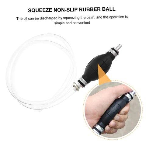 Manual Transfer Pump Siphon For Gas And Other Liquids One Way Hand Pump Portable Lightweight For Cars Lawn Equipment And Water Changes Easy To Use Perfect For Quick Oil Or Fluid Changes Without Fuss, black rubber bulb with clear hose