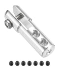 Beefy Metal Clevis With M2 Thread Aluminum Alloy Servo Horn Tie Rod Connector And Screws For RC Airplane Car Helicopter Models Replacement Silver Finish, aluminum M2 clevis with screws