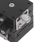 Close-up of Pro Grade Manual XY Sliding Stage With Dovetail Guide And Lead Screw Fine Tune For Precise Lab And Optical Alignment