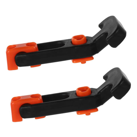 Black and orange rubber T-handle latches from Heavy Duty Hood Latch Kit 10 Piece Replacement for Cars Rubber T Handle Latches Safe Locking Hasp to Minimize Vibration and Deliver Smoother Engine Access