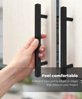Hand opening cabinet with Matte Black Cabinet Handles 30 Pack 5 Inch Square Drawer Pulls Modern Kitchen Hardware