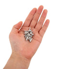 Premium 600pcs Tinned Copper Wire Ferrules Kit with Solid Crimp Terminals For Electrical Projects, Non Insulated Cord End Pins Heavy Duty Connectors Perfect For Wiring Jobs And Complex Cable Installations Today. Silver ferrules held in hand