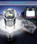 Magnetic LED Flashlight 360 COB Beast 5000 Lumen Waterproof Zoomable 4 Modes illuminating a campsite at night