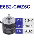Rotary Encoder 5 24V DC NPN Output Rotary Switch For Industrial Motors, 2m Lead Cable, high-res feedback, rugged metal housing