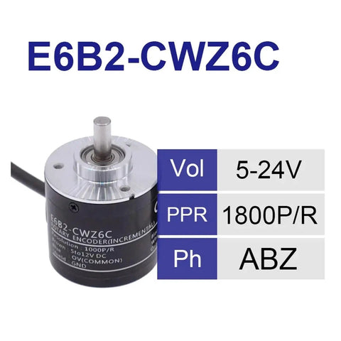Rotary Encoder 5 24V DC NPN Output Rotary Switch For Industrial Motors, 2m Lead Cable, high-res feedback, rugged metal housing
