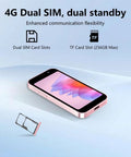 Snag This Slick Pocket Powerhouse Smartphone With Unlocked Four G Network And Generous Five Twelve Gb Memory Featuring HD Touchscreen showing dual SIM card slots.