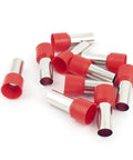 10 Pack Insulated Ferrule Cord End Terminals Wire Crimp Connectors E25 16 Red For 4 AWG 25mm2 Cables Copper Tube Terminals