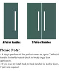 Illustration showing one and two pairs of Heavy Duty Modern Stainless Steel Door Handles Black Coated Push Pull For Entry Doors