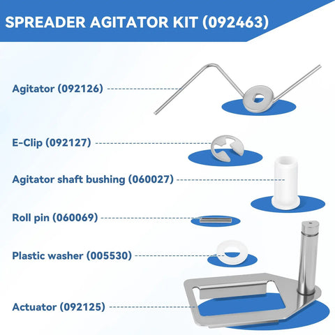 Spreader Agitator Kit For Lesco 101186 091186 705699 High Wheel Fertilizer Spreader And 092807 Push Spreader Replacement Parts diagram