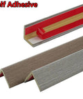 Two Pack Wood Grain Wall Corner Protector Self Adhesive L Molding Guards for Wall Door Window and Furniture Black 150 cm