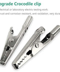 25 Piece 51mm Metal Alligator Clip Set With Spring Clamps For Lab Testing And DIY Soldering Help, Nickel Plated Silver Tone Crocodile Clips
