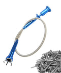 Extendable Magnetic Pickup Tool With Flexible Telescopic Pole And Bright LED Light For Easy Retrieval Of Small Parts Around The House Or Car, blue