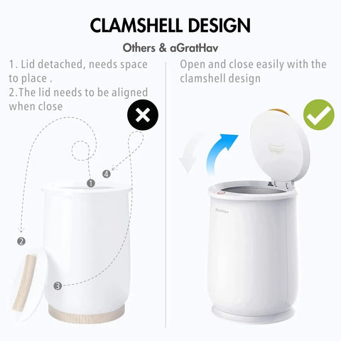 Bucket Style Towel Warmer Ultra Large Capacity 450W For Bathroom ETL Certified FCC Approved with clamshell lid design