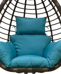 All Weather Egg Chair Cushion With Headrest Waterproof And UV Protected Thick Overstuffed Seat And Back For Indoor Outdoor Hanging Basket