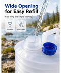Two 2.6 Gallon Collapsible Water Container With Leak Proof Spigot For Camping And Outdoor Adventures being filled with water