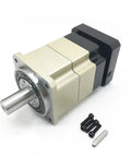 Heavy Duty NEMA34 Motor Reducer paired with precision planetary gearbox, aluminum body, torque multiplication, and accessories.