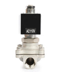 Stainless Steel Half Inch Solenoid Valve, Normally Open, 110 To 120V AC, 145 PSI Electric Valve For Water, Air, Diesel, Built Tough
