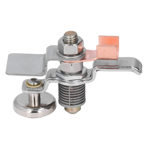 Heavy Duty Magnetic Welding Ground Clamp With Arc Plate For Steel Jobs, detailed view of magnetic clamp with copper plate.