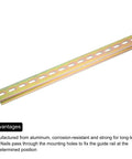 Five Pack DIN Rail Slotted Iron Mounting Guide Bar 20 Inch Long 35mm Wide 7.5mm High Bronze Tone Heavy Duty Rack Rail