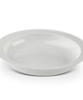 White spillproof lip plate for adults with inner lip guide, 9 inch, non-slip ergonomic design for independent eating, 3 pack