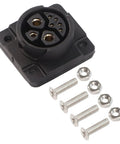 Bulletproof Eight Pin IP67 Energy Storage Connector Rated For 50 Amps And 500 Volts with Mounting Screws and Nuts.