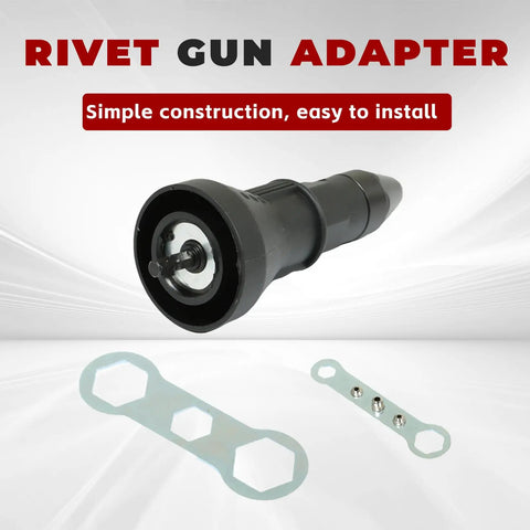 Tough As Nails Electric Rivet Nut Gun Drill Adapter for Cordless Drills, showing the adapter and mounting tools on a light background.