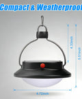 Go To Outdoor Solar LED Camp Lantern With 350 Lumens Of Soft Eye Friendly Light And Frosted Shade 2000mAh Rechargeable Battery