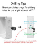 Beefy Weatherproof Outdoor Junction Box For Electronics IP65 Dustproof ABS Plastic Enclosure drill guide with NPT instructions