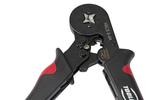 Self Adjusting Ratchet Ferrule Crimping Tool Kit With 1800-Piece Wire Ferrules For Insulated And Uninsulated Connectors Pro Grade 0.25-10 Mm2 Crimp Range Includes Red And Black Pliers For Any Wiring Project, showing black and red pliers.
